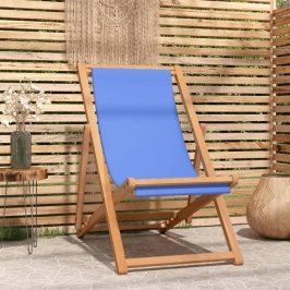 Silla de jardín de teca azul 56x105x96 cm