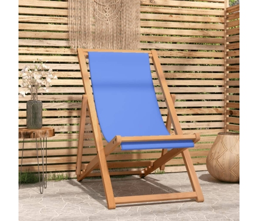 Silla de jardín de teca azul 56x105x96 cm