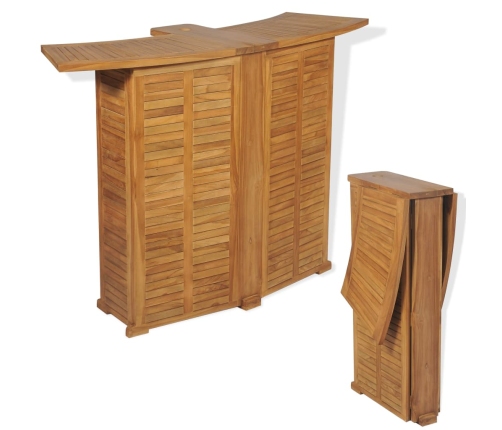 vidaXL Mesa de bar plegable de madera teca maciza 155x53x105 cm