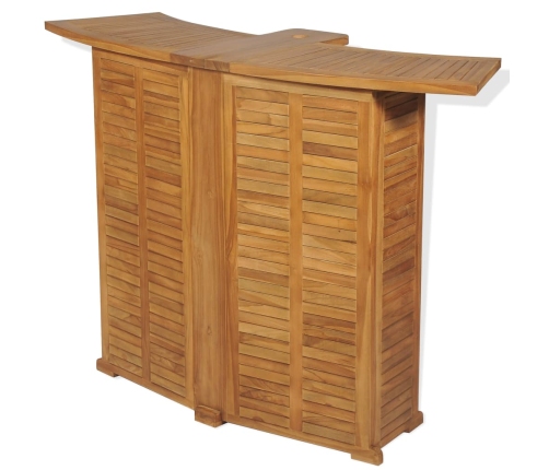 vidaXL Mesa de bar plegable de madera teca maciza 155x53x105 cm