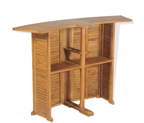 vidaXL Mesa de bar plegable de madera teca maciza 155x53x105 cm