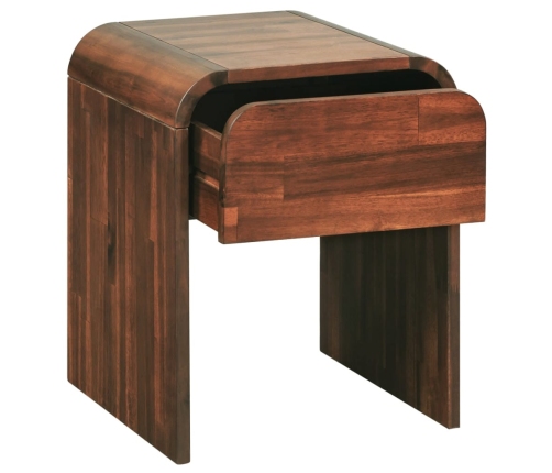 Mesita de noche de madera maciza acacia 41,5x42x52 cm