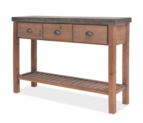 Mesa consola de madera de abeto maciza 122x35x80 cm