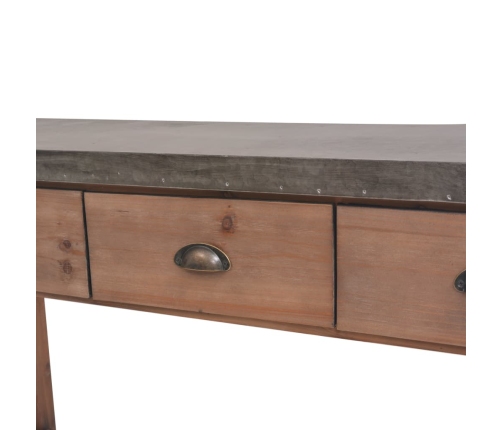 Mesa consola de madera de abeto maciza 122x35x80 cm