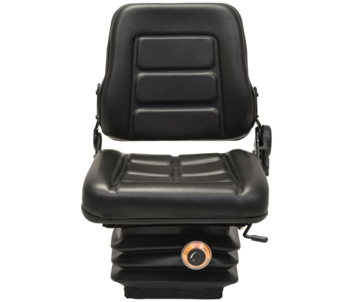 Asiento de tractor con suspensión respaldo ajustable negro