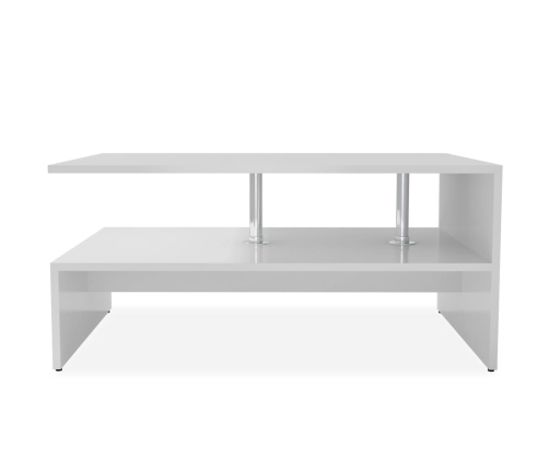 vidaXL Mesa de centro de madera contrachapada 90x59x42cm blanca