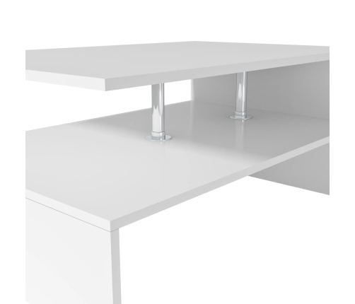 vidaXL Mesa de centro de madera contrachapada 90x59x42cm blanca