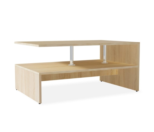 Mesa de centro de madera de ingeniería blanca 90x59x42 cm