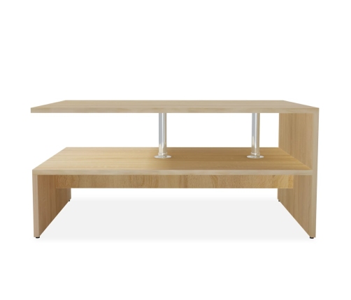 Mesa de centro de madera de ingeniería blanca 90x59x42 cm