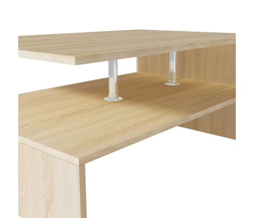 Mesa de centro de madera de ingeniería blanca 90x59x42 cm