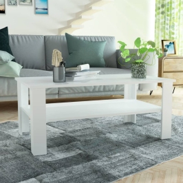 Mesa de centro madera de ingeniería blanco 100x59x42 cm