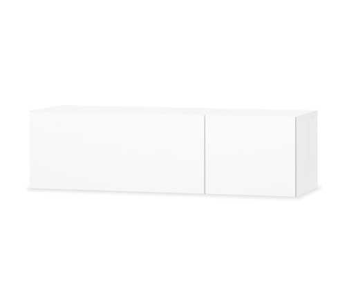 Mueble para TV madera contrachapada blanco brillo 120x40x34 cm