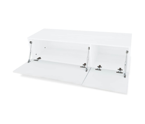 Mueble para TV madera contrachapada blanco brillo 120x40x34 cm