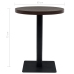 Mesa de bar bistró MDF y acero redonda fresno oscuro 60x75 cm