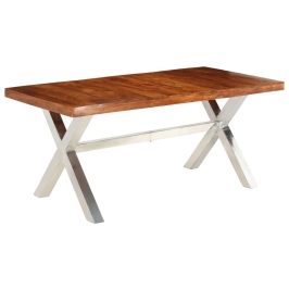 Mesa de comedor de madera maciza 180x90x76 cm