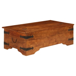 Mesa de centro madera maciza acacia acabado miel 110x55x35 cm