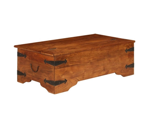 Mesa de centro madera maciza acacia acabado miel 110x55x35 cm