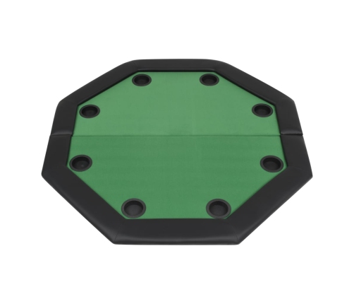 Tablero de póker plegable en 2 octogonal verde 8 jugadores