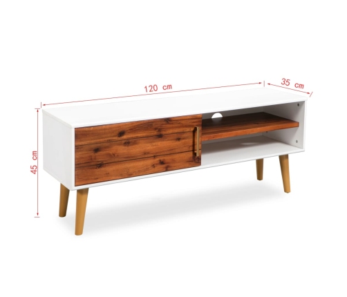 vidaXL Mueble para TV de madera maciza de acacia 120x35x45 cm