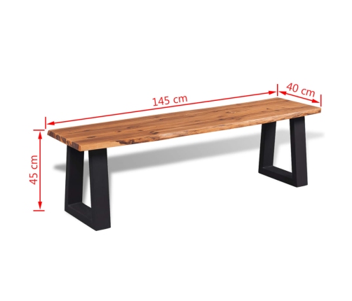 Banco de madera de acacia maciza 145 cm