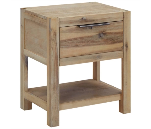 Mesita de noche con cajón madera acacia maciza 40x30x48 cm