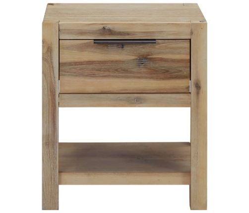 Mesita de noche con cajón madera acacia maciza 40x30x48 cm