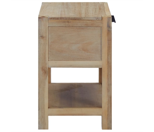 Mesita de noche con cajón madera acacia maciza 40x30x48 cm