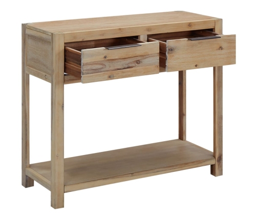 Mesa consola de madera maciza de acacia 82x33x73 cm