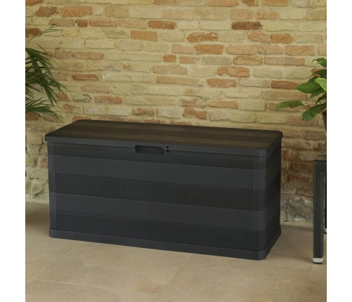 vidaXL Caja de almacenamiento de jardín negra 117x45x56 cm