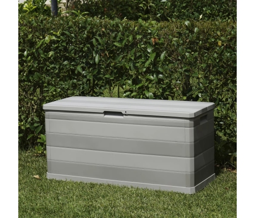 Caja de almacenamiento de jardín gris 117x45x56 cm