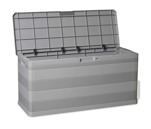 Caja de almacenamiento de jardín gris 117x45x56 cm