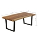 Mesa de centro de madera maciza de suar 102x56x41 cm