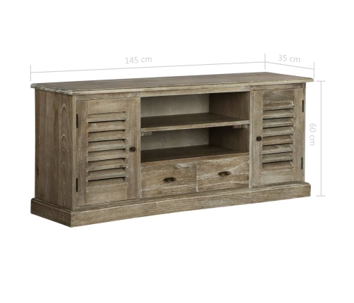 Mueble para TV madera maciza de mindi 145x35x60 cm