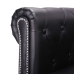 Sofá Chesterfield en forma de L cuero sintético negro