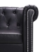 Sofá Chesterfield en forma de L cuero sintético negro