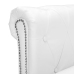 Sofá Chesterfield en forma de L cuero sintético blanco