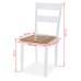 Juego de comedor de MDF y madera de caucho 3 piezas blanco