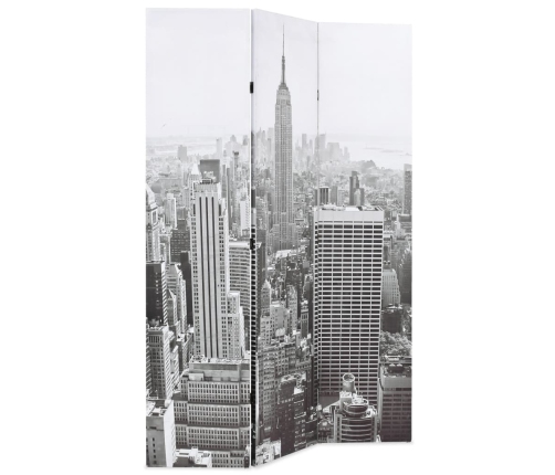 Biombo divisor plegable 120x170 cm Nueva York blanco y negro