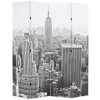 Biombo divisor plegable 160x170 cm Nueva York blanco y negro