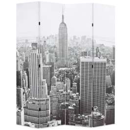 Biombo divisor plegable 160x170 cm Nueva York blanco y negro