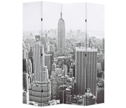 Biombo divisor plegable 160x170 cm Nueva York blanco y negro