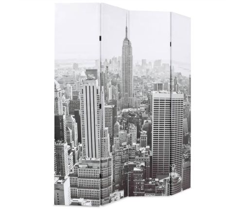 Biombo divisor plegable 160x170 cm Nueva York blanco y negro