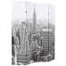 Biombo divisor plegable 160x170 cm Nueva York blanco y negro