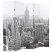 Biombo divisor plegable 200x170 cm Nueva York blanco y negro