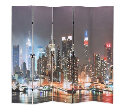 Biombo divisor plegable 200x170 cm Nueva York de noche