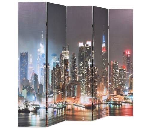 Biombo divisor plegable 200x170 cm Nueva York de noche