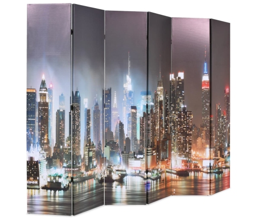 Biombo divisor plegable 228x170 cm Nueva York de noche