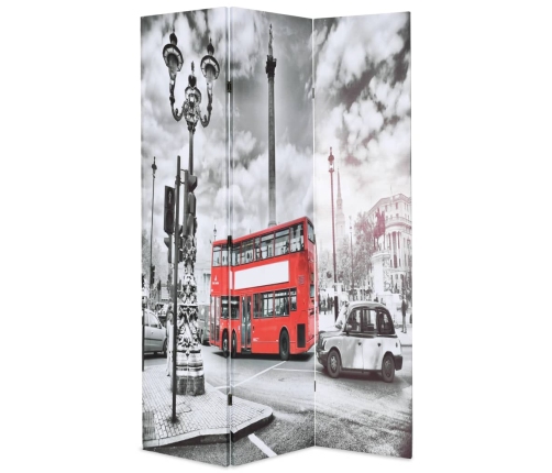 Biombo divisor plegable 120x170 cm bus Londres blanco y negro