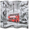 Biombo divisor plegable 200x170 cm bus Londres blanco y negro