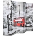 Biombo divisor plegable 200x170 cm bus Londres blanco y negro